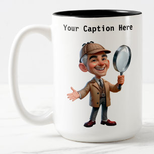 Cartoon-Mystery für Privatdetektoren Zweifarbige Tasse