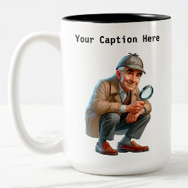 Cartoon-Mystery für Privatdetektoren Zweifarbige Tasse