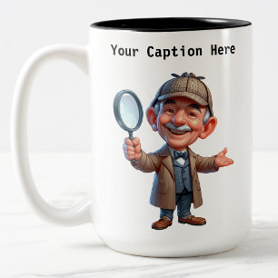 Cartoon-Mystery für Privatdetektoren Zweifarbige Tasse