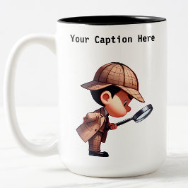 Cartoon-Mystery für Privatdetektoren Zweifarbige Tasse