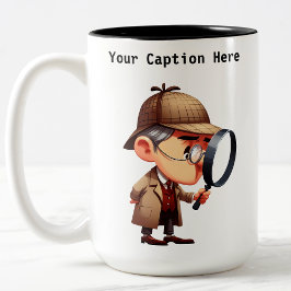 Cartoon-Mystery für Privatdetektoren Zweifarbige Tasse