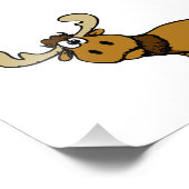 Cartoon Neuer Elch | Hintergrundfarbe auswählen Fotodruck (Ecke)