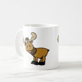 Cartoon Neuer Elch | Hintergrundfarbe auswählen Kaffeetasse (Vorderseite Links)