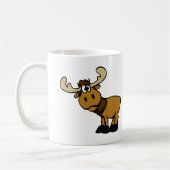Cartoon Neuer Elch | Hintergrundfarbe auswählen Kaffeetasse (Links)