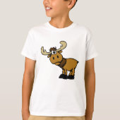 Cartoon Neuer Elch | Hintergrundfarbe auswählen T-Shirt (Vorderseite)