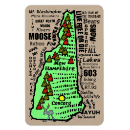 Cartoon New Hampshire Staat Magnet