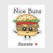 Cartoon Nice Buns Cheeseburger Aufkleber (Blatt)
