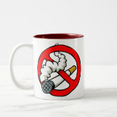 Cartoon-Nichtraucherzeichen Zweifarbige Tasse (Links)