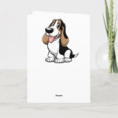 Cartoon Niedlich Basset Hound Welpe Hund Geburtsna Karte (Rückseite)