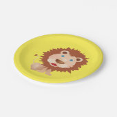 Cartoon Niedlich Circus Lion Geburtstagsparty Pappteller (Schrägansicht)