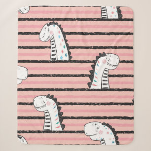 Cartoon Niedlich Dinosaurier Vintag Nahtlos Muster Sherpadecke