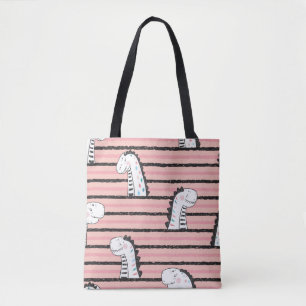 Cartoon Niedlich Dinosaurier Vintag Nahtlos Muster Tasche