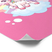 Cartoon niedlich Einhorn. Poster (Ecke)