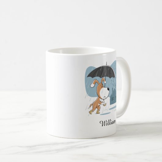 Cartoon Niedlich Funny Dog Welpe Wandern Regenschi Kaffeetasse (VorderseiteRechts)