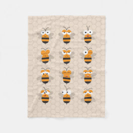 Cartoon Niedlich Funny Honey Bee Honeycomb Fleecedecke