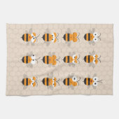 Cartoon Niedlich Funny Honey Bee Honeycomb Geschirrtuch (Horizontal)