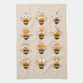 Cartoon Niedlich Funny Honey Bee Honeycomb Geschirrtuch (Vertikal)