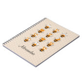 Cartoon Niedlich Funny Honey Bee Honeycomb Notizblock (Linke Seite)
