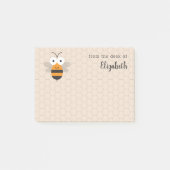 Cartoon Niedlich Funny Honey Bee Honeycomb Post-it Klebezettel (Vorderseite)