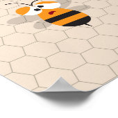 Cartoon Niedlich Funny Honey Bee Honeycomb Poster (Ecke)