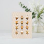 Cartoon Niedlich Funny Honey Bee Honeycomb Postkarte (Stehend Vorderseite)