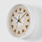 Cartoon Niedlich Funny Honey Bee Honeycomb Uhr (Winkel)
