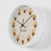 Cartoon Niedlich Funny Honey Bee Honeycomb Uhr (Winkel)