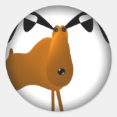 Cartoon Niedlich Funny Moose Runder Aufkleber (Vorderseite)