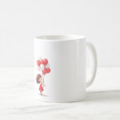 Cartoon Niedlich Girl mit Balloons Tasse (VorderseiteRechts)