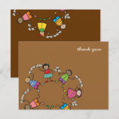 Cartoon Niedlich glückliche Kinder und Freunde run Postkarte (Vorne/Hinten)