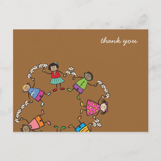 Cartoon Niedlich glückliche Kinder und Freunde run Postkarte (Vorderseite)