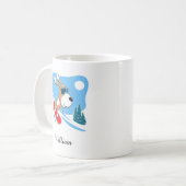 Cartoon Niedlich Hund Welpe Snowboard Winter Sport Kaffeetasse (Vorderseite Links)