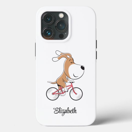 Cartoon Niedlich Hund Welpenbike Fahrrad Fahrrad Case-Mate iPhone Hülle (Rückseite)