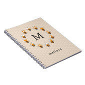 Cartoon Niedlich Monogram Honey Bee Honeycomb Notizblock (Rechte Seite)