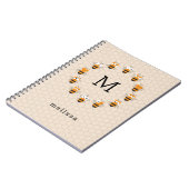 Cartoon Niedlich Monogram Honey Bee Honeycomb Notizblock (Linke Seite)