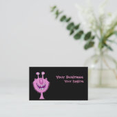 Cartoon-niedliche rosa visitenkarte (Stehend Vorderseite)