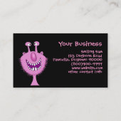 Cartoon-niedliche rosa visitenkarte (Rückseite)