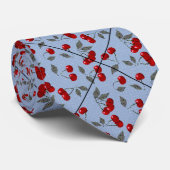 Cartoon niedliche Rote Kirschbeere grün Blätter bl Krawatte (Gerollt)
