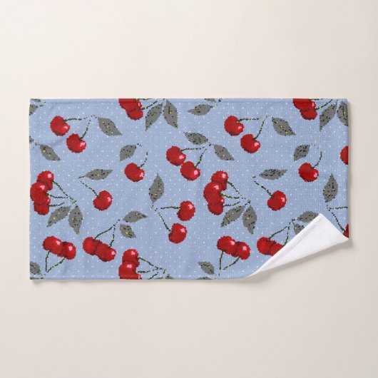 Cartoon niedliche Rothirschbeere grüne Blätter Bla Badhandtuch Set (Handtuch)