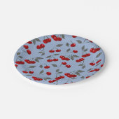 Cartoon niedliche Rothirschbeere grüne Blätter Bla Pappteller (Schrägansicht)