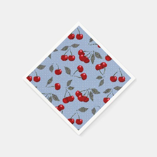 Cartoon niedliche Rothirschbeere grüne Blätter Bla Serviette (Ecke)