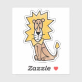 Cartoon niedlichen Löwen Kinder Retro Safari Dschu Aufkleber (Blatt)