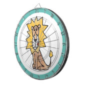 Cartoon niedlichen Löwen Kinder Retro Safari Dschu Dartscheibe (Vorderseite rechts)