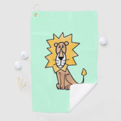 Cartoon niedlichen Löwen Kinder Retro Safari Dschu Golfhandtuch (Insitu)