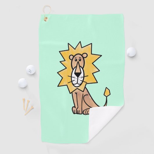 Cartoon niedlichen Löwen Kinder Retro Safari Dschu Golfhandtuch (Insitu)