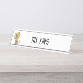 Cartoon niedlichen Löwen Kinder Retro Safari Dschu Schreibtischnamensplakette (Vorderseite )