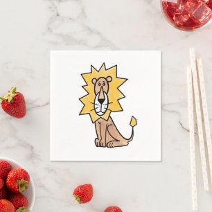 Cartoon niedlichen Löwen Kinder Retro Safari Dschu Serviette