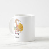 Cartoon Niedlicher Hund Welpen Kick Scooter Herbst Kaffeetasse (Vorderseite Links)