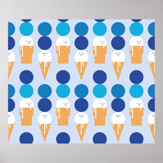 Cartoon niedliches Eis nahtlos Muster Design. Vi Poster (Vorne)