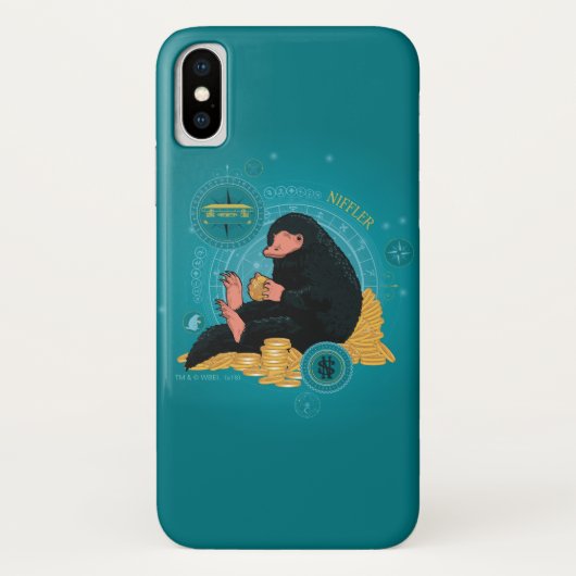 Cartoon NIFFLER™ mit Goldmünzen Case-Mate iPhone Hülle (Rückseite)